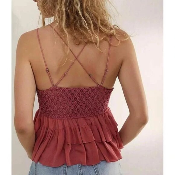 Free People Adella Lace Tiered Tank Top - Picture 3 of 15